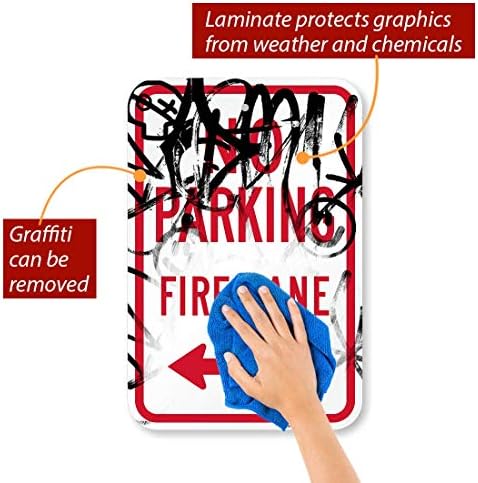 SmartSign Fire Lane - No Spaning שלט שלט קולורדו רשמי עם חץ דו כיווני | 12 x 18 אלומיניום